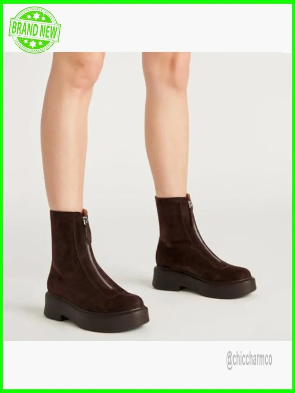 Women's Platform Ankle Boots Block Heel Round Toe Zipper Winter Booties